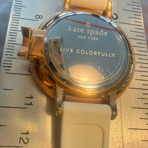 NWT Kate Spade New York Park Row Floral White Pink Silicone Strap Watch 34mm - Picture 5 of 6
